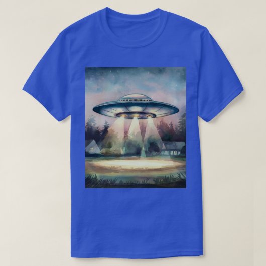 UFO-waarneming Waterverf Schilderij T-shirt (Design voorkant)