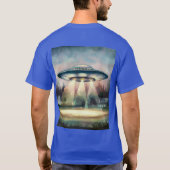 UFO-waarneming Waterverf Schilderij T-shirt (Achterkant)