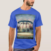 UFO-waarneming Waterverf Schilderij T-shirt (Voorkant)