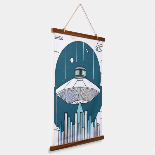 Ufo Wall Tapestry Hangend Wandkleed (Gebogen)