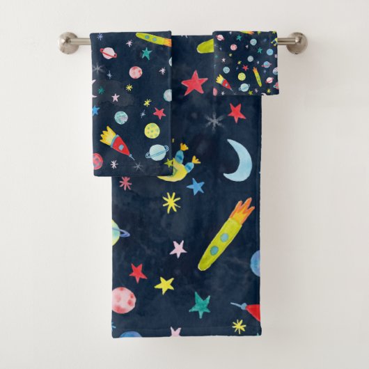 UFO-Waterverf voor buitentarktpatroon Bad Handdoek (Insitu)