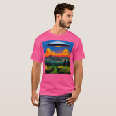 Ufo-zonsondergang T-shirt (Voorkant volledig)