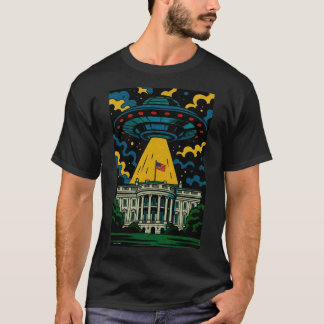UFO zweeft boven het Witte Huis T-shirt