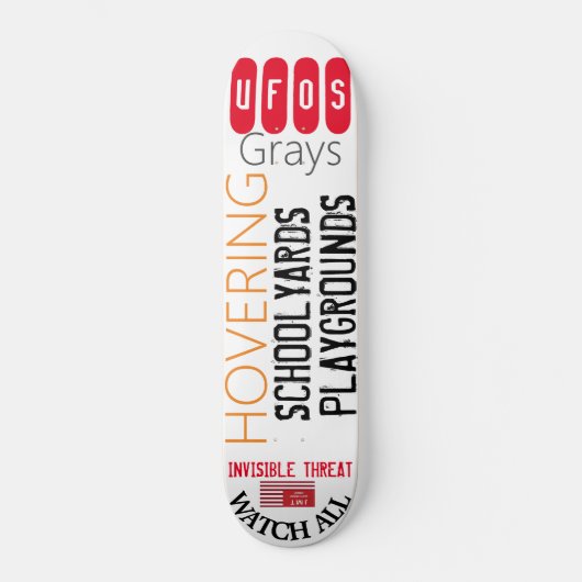 UFO ZWEVENDE GRAYS Skateboard (Voorkant)