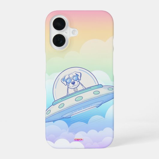 Ufodog logo 45g Clouds iPhone 16 Hoesje (Achterkant)