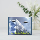 UFO's Bezoekend Earth Briefkaart (Staand voorkant)