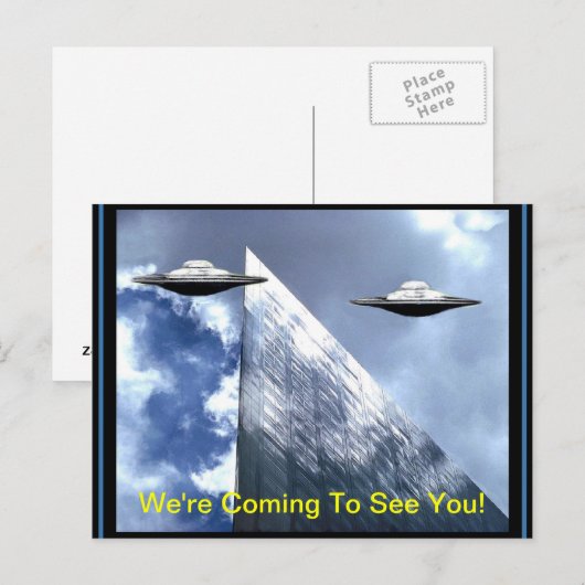 UFO's Bezoekend Earth Briefkaart (Voorkant / Achterkant)