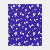 UFO's, buitenaardse gezichten en sterren op blauwe Fleece Deken (Voorkant)