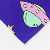 UFO's, buitenaardse gezichten en sterren op blauwe Fleece Deken (Hoek)