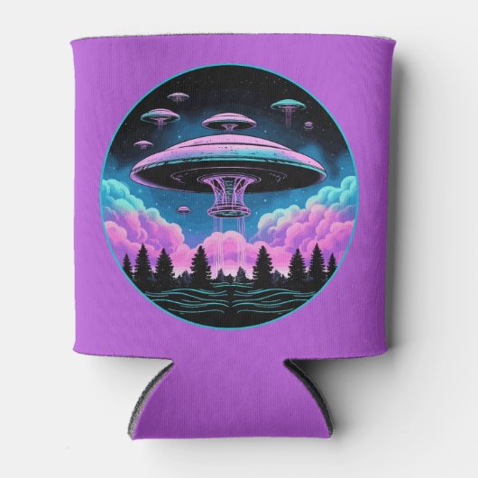 UFO's buitenaardse invasie esthetisch Blikjeskoeler (Voorkant)