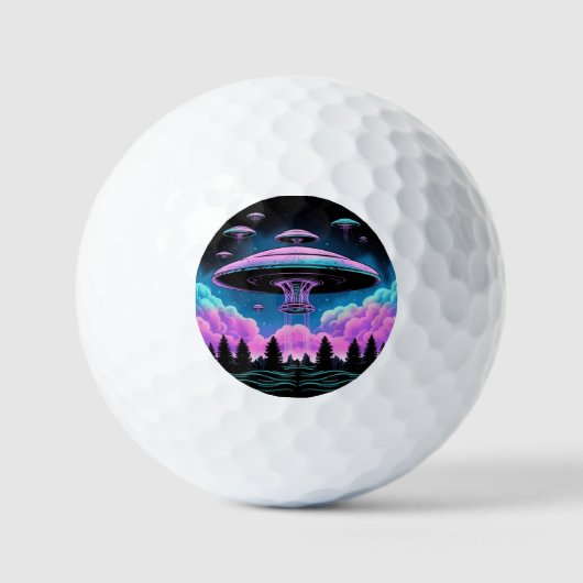 UFO's buitenaardse invasie esthetisch Golfballen (Voorkant)