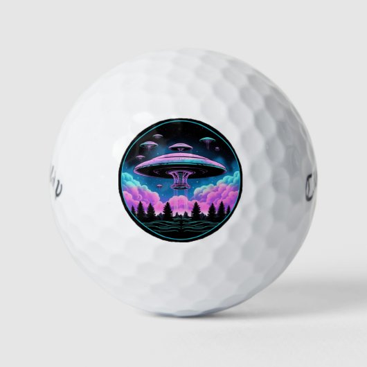 UFO's buitenaardse invasie esthetisch Golfballen (Voorkant)