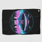 UFO's buitenaardse invasie esthetisch Golfhanddoek (Horizontaal)
