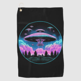 UFO's buitenaardse invasie esthetisch Golfhanddoek