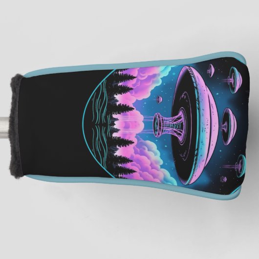 UFO's buitenaardse invasie esthetisch Golfheadcover (Voorkant)