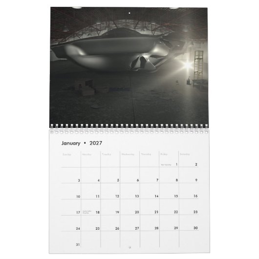 UFO's en Alien Calendar Kalender (Jan 2027)