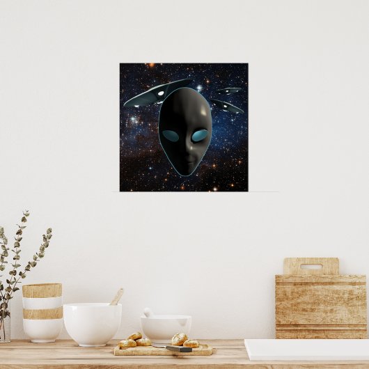 UFO's en Aliens Poster (Keuken)