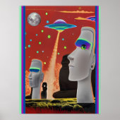 UFOs Move the Moai Poster (Voorkant)