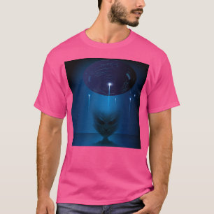 UFO's vallen Wireframe City binnen T-shirt