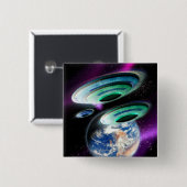 UFO's Vierkante Button 5,1 Cm (Voorkant /achterkant)
