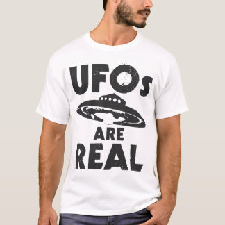 UFO's ZIJN REAL zwarte tekst T-shirt