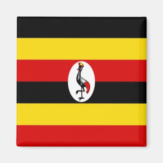 UG001 UGANDA Vlag, Afrika, Fridge Magneet (Voorkant)