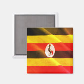 UG002 UGANDA, Waving Flag. Afrika, Fridge Magneet (Voorkant / Achterkant)