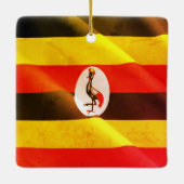 UG002 UGANDA, Waving Flag. Afrika, Keramisch Ornament (Achterkant)