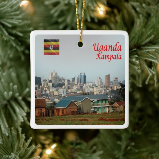 UG005 KAMPALA, Skyline, Oeganda, Afrika, Keramisch Ornament (Boom)