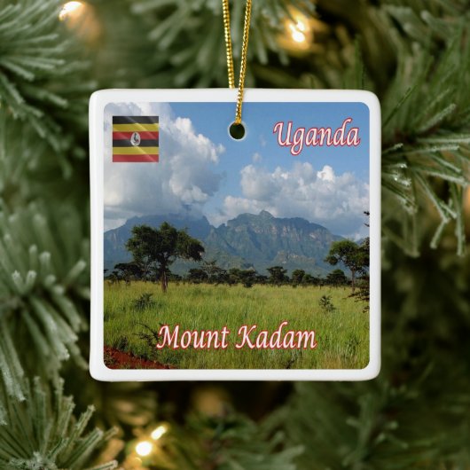 UG009 UGANDA, Mount Kadam, Afrika, Keramisch Ornament (Boom)
