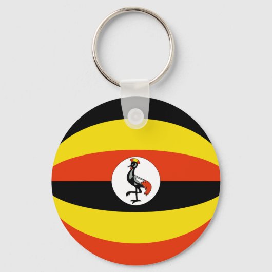 Uganda Fisheye Flag Sleutelhanger (Voorkant)
