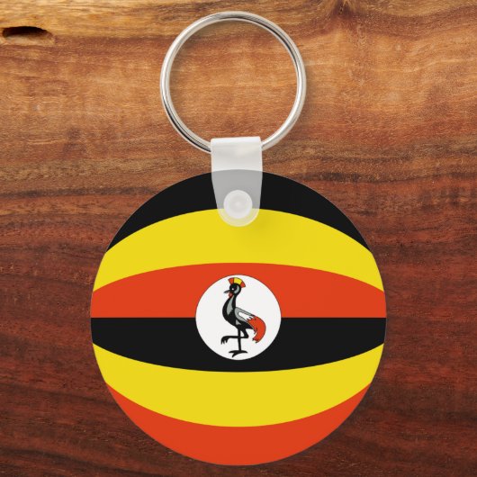 Uganda Fisheye Flag Sleutelhanger (Voorkant)