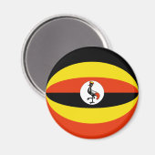 Uganda Fisheye Vlag Magneet (Voorkant / Achterkant)