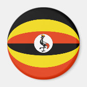 Uganda Fisheye Vlag Magneet (Voorkant)