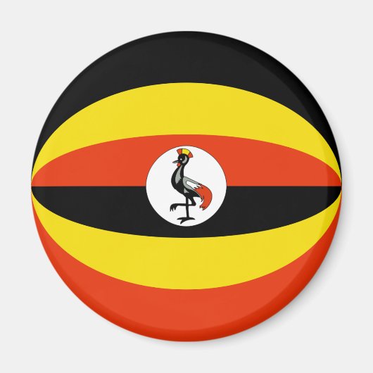 Uganda Fisheye Vlag Magneet (Voorkant)