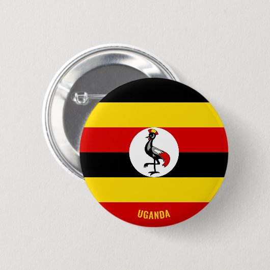 Uganda Flag Cute Patriotic Ronde Button 5,7 Cm (Voorkant /achterkant)