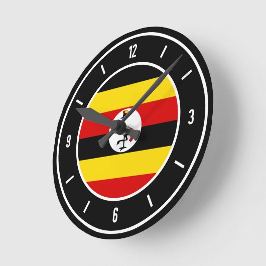 Uganda Flag Elegant Ronde Klok (Hoek)