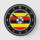 Uganda Flag Elegant Ronde Klok (Voorkant)