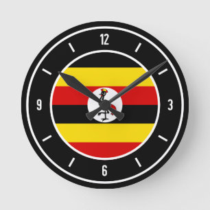 Uganda Flag Elegant Ronde Klok
