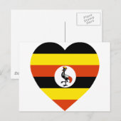 Uganda Flag Heart Briefkaart (Voorkant / Achterkant)