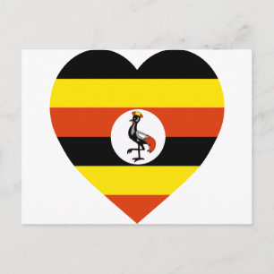 Uganda Flag Heart Briefkaart