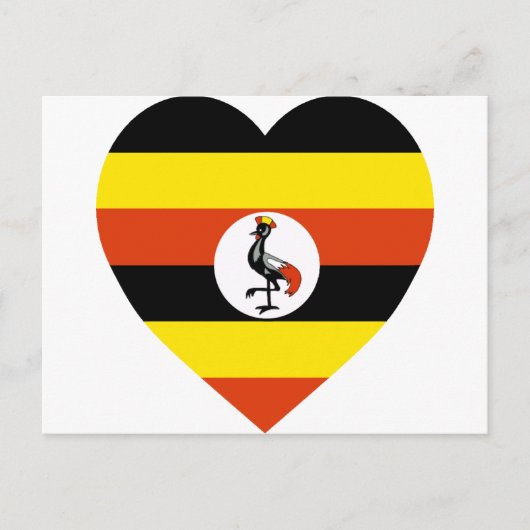 Uganda Flag Heart Briefkaart (Voorkant)