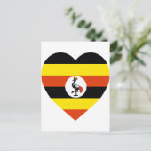 Uganda Flag Heart Briefkaart (Staand voorkant)
