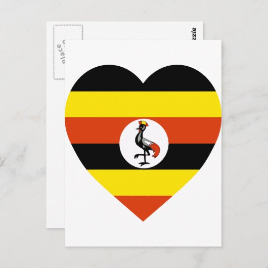 Uganda Flag Heart Briefkaart (Voorkant / Achterkant)
