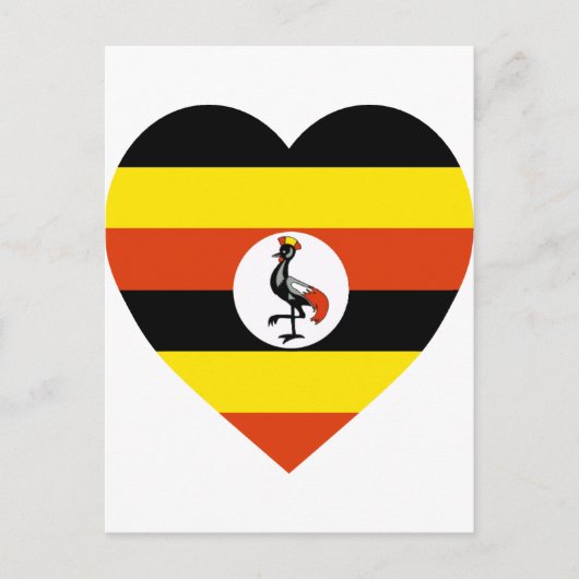 Uganda Flag Heart Briefkaart (Voorkant)