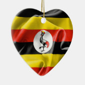 Uganda Flag Heart Ceramic Kerstmis Ornament (Rechts)
