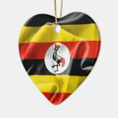 Uganda Flag Heart Ceramic Kerstmis Ornament (Links)