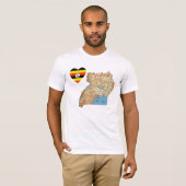 Uganda Flag Heart en Map T-Shirt (Voorkant volledig)