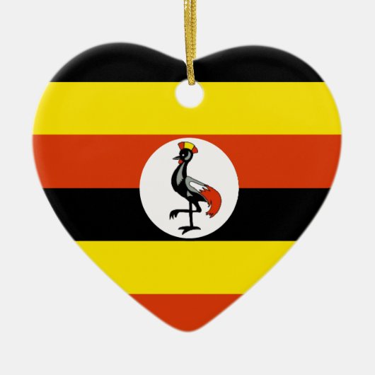 Uganda Flag Heart Keramisch Ornament (Voorkant)
