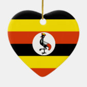 Uganda Flag Heart Keramisch Ornament (Achterkant)